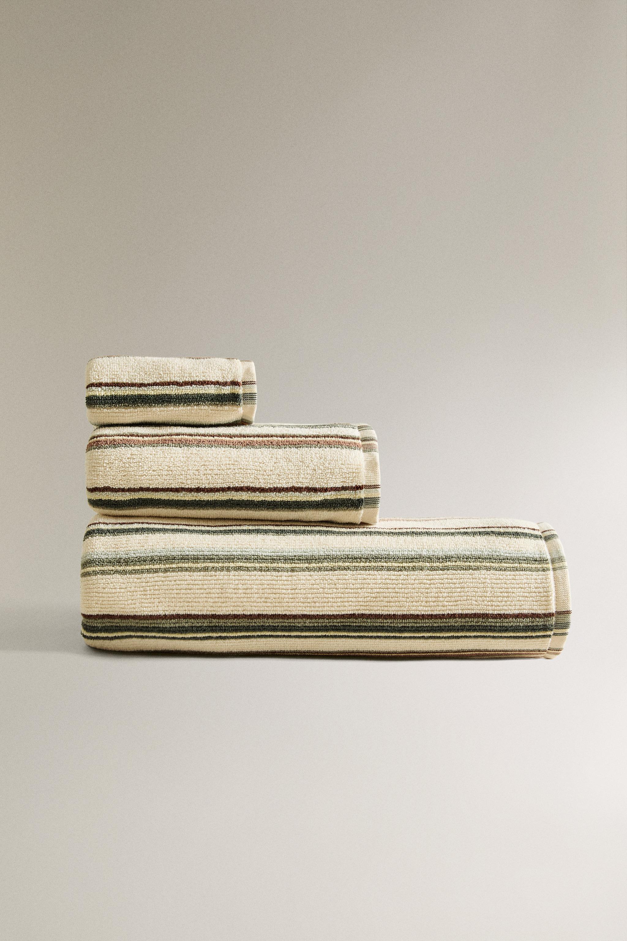 SERVIETTE DE BAIN RAYURES IRRÉGULIÈRES